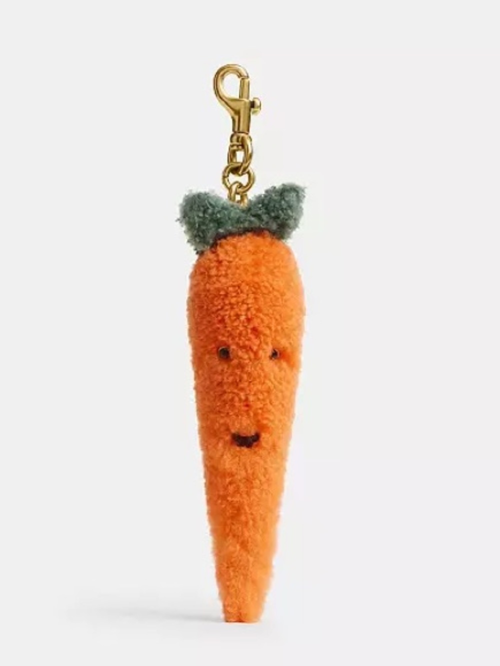Coach Carroty the Carrot Plush Bag Charm in Brass/Multi Shearling NWT